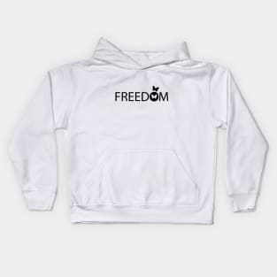 Freedom typography design Kids Hoodie